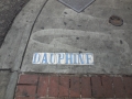 Street names on the sidewalks