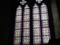 Stained glass inside Notre Dame Cathedral